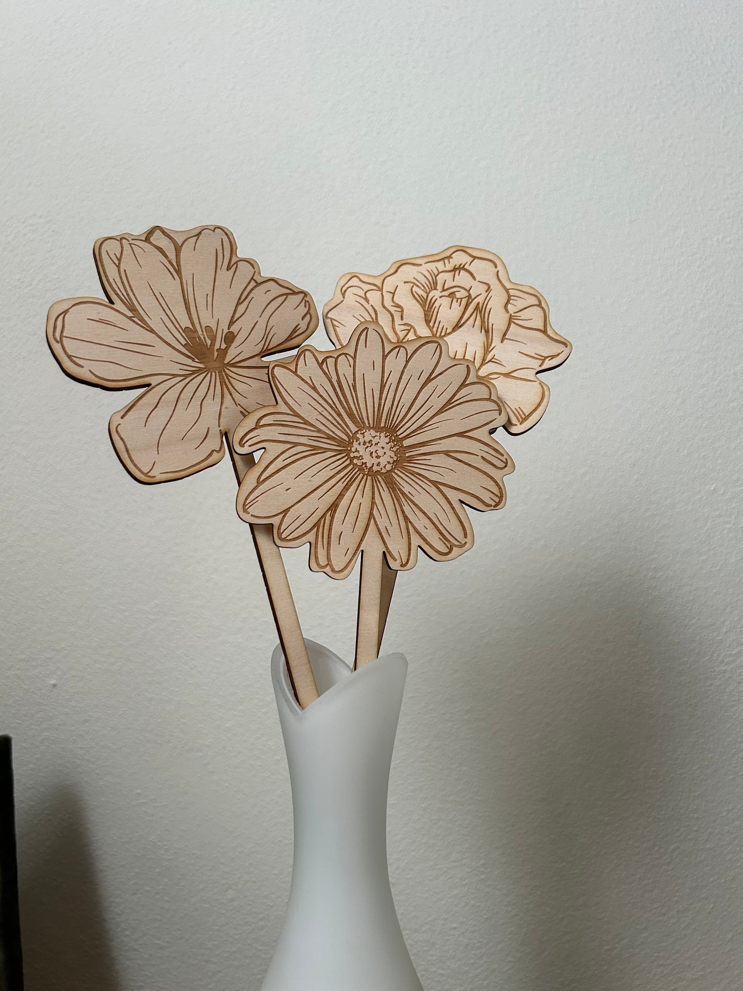 Bouquet 3 fiori in legno - GF Design