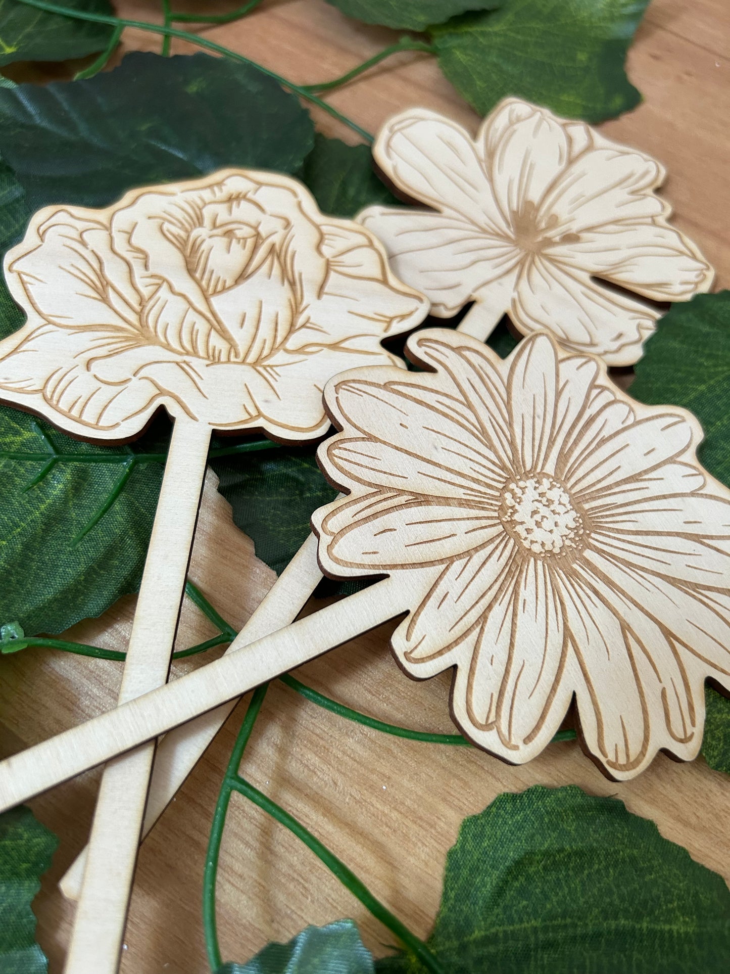 Bouquet 3 fiori in legno - GF Design