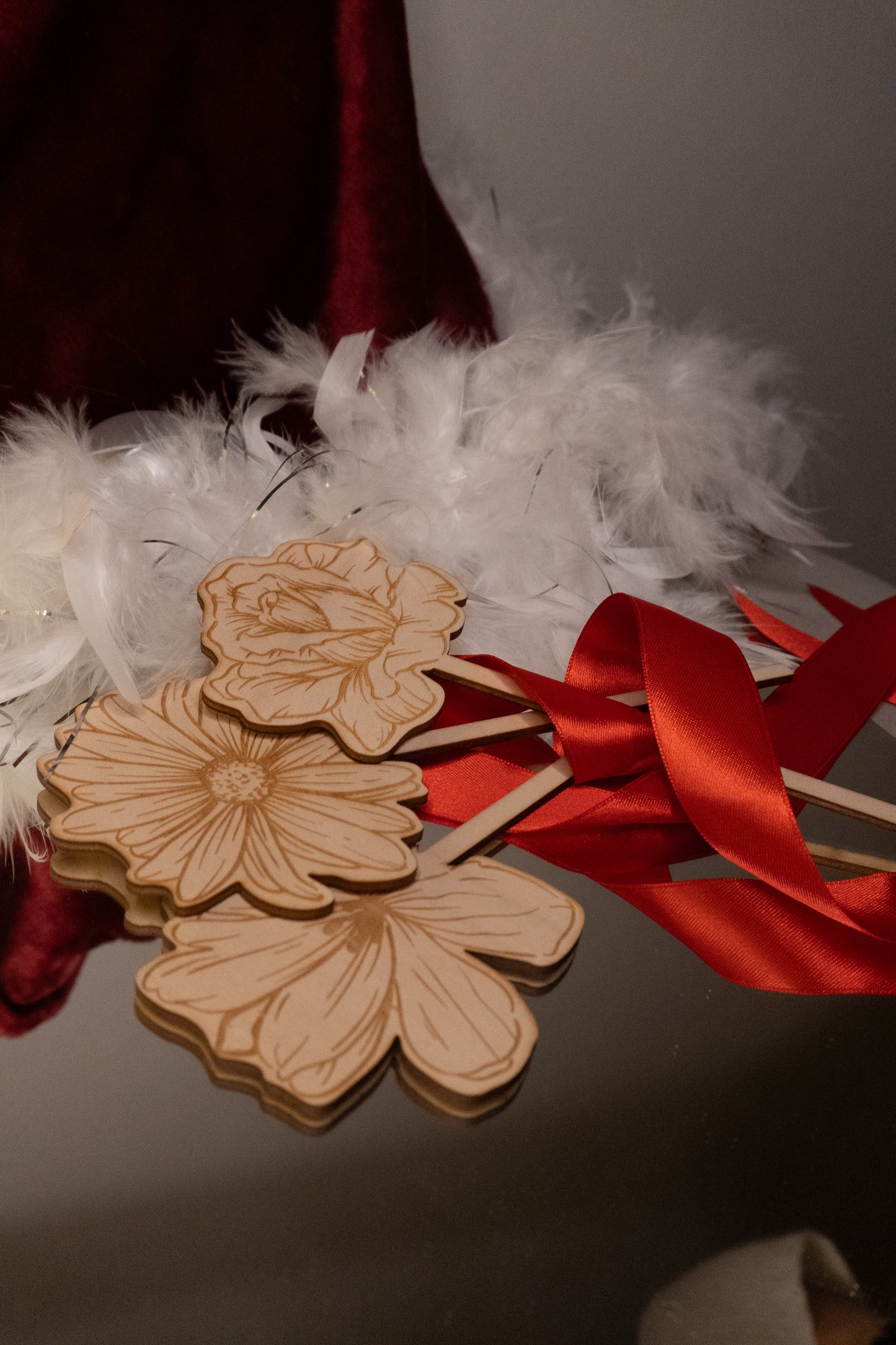 Bouquet 3 fiori in legno - GF Design