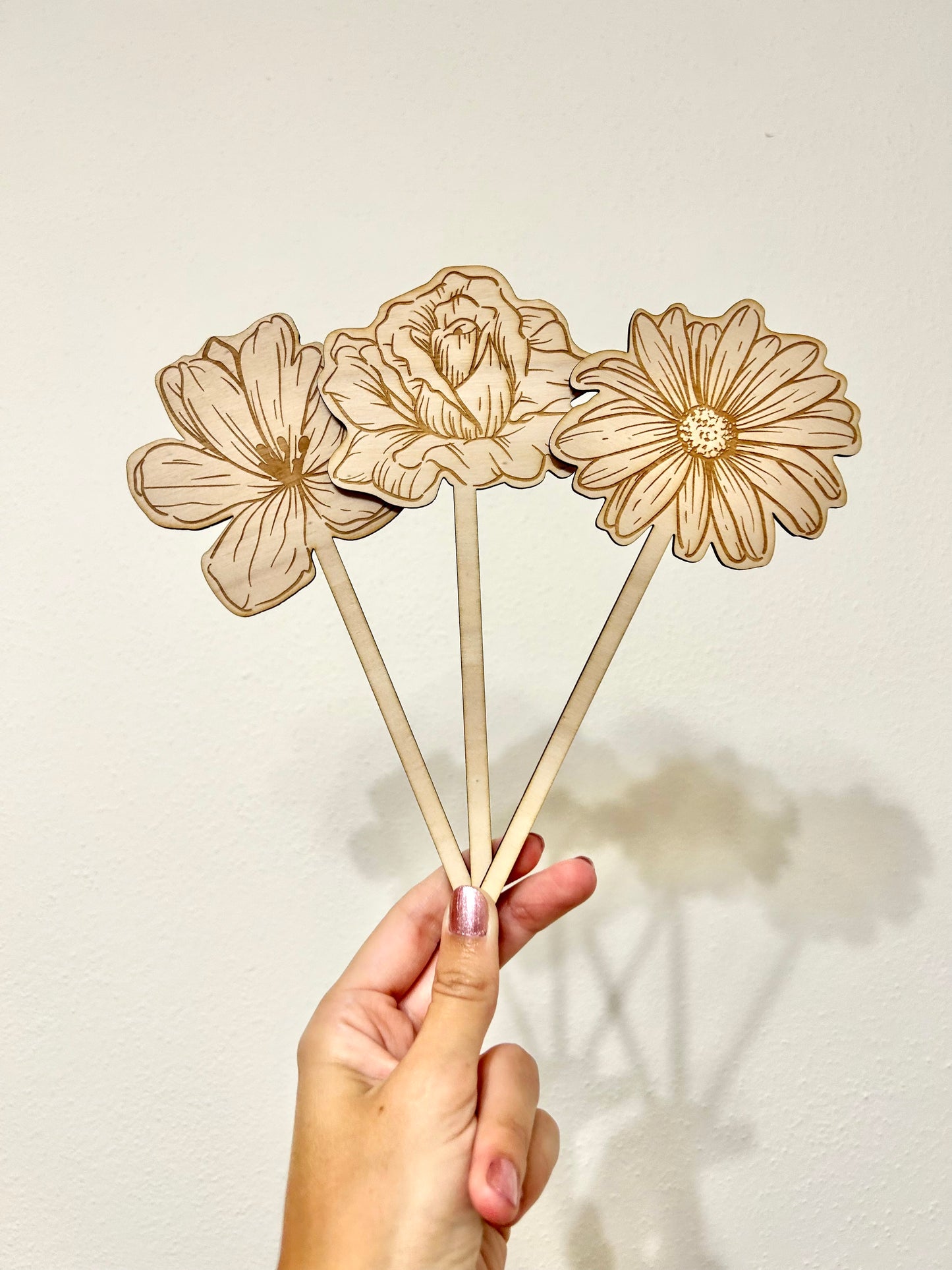 Bouquet 3 fiori in legno - GF Design